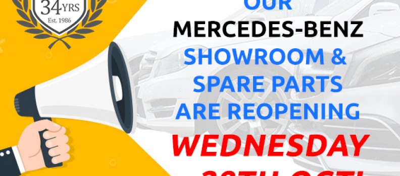 SHOWROOM & SPARE PARTS REOPENING!